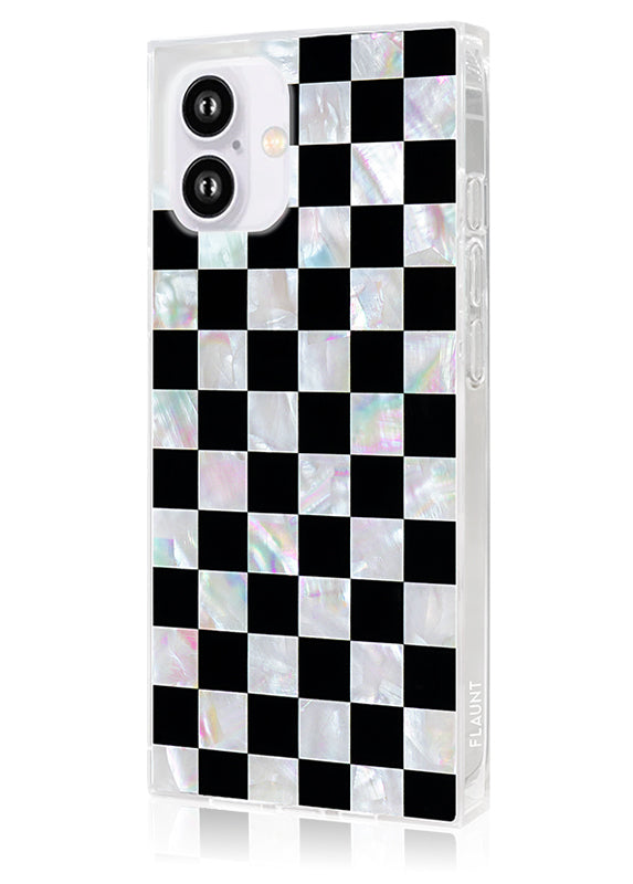 SQUARE? Checkered Mother of Pearl iPhone Case