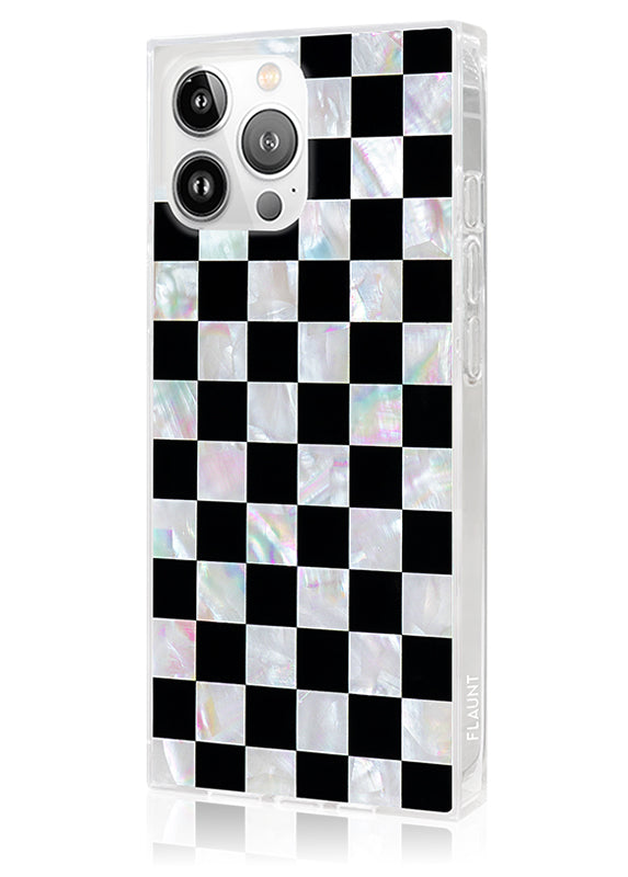 SQUARE? Checkered Mother of Pearl iPhone Case