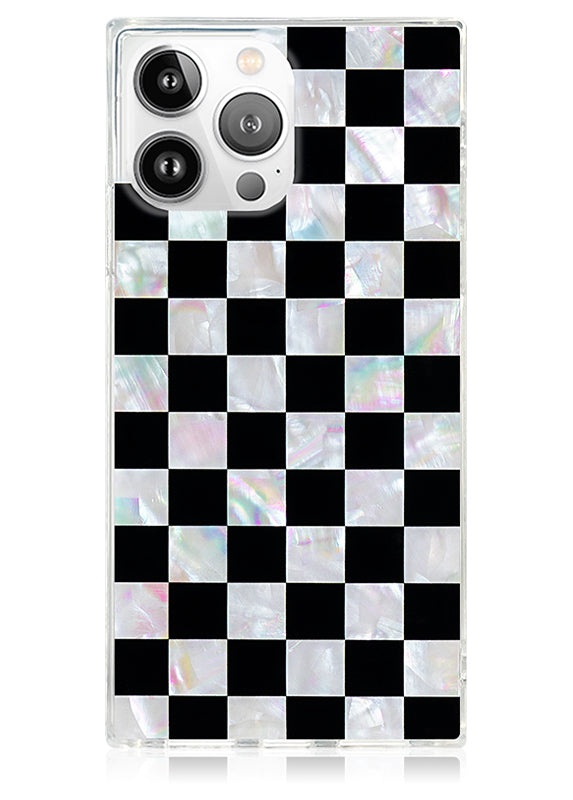 SQUARE? Checkered Mother of Pearl iPhone Case